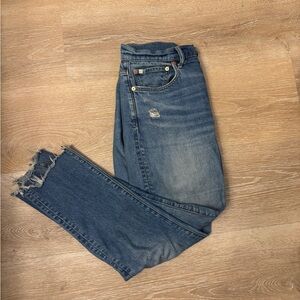 Women's Straight Leg Distressed Denim Jeans